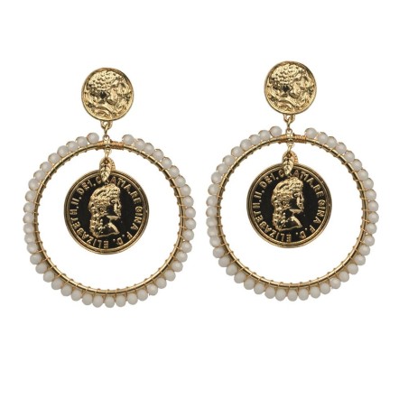 PENDIENTE MONEDAS CON BOLITAS