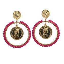 PENDIENTE MONEDAS CON BOLITAS