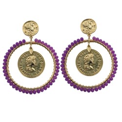 PENDIENTE MONEDAS CON BOLITAS