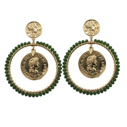 PENDIENTE MONEDAS CON BOLITAS