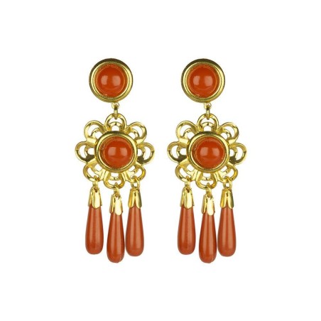 PENDIENTE CORAL FLAMENCA