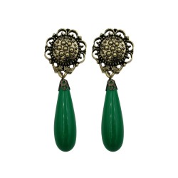 PENDIENTE MEDIANO LAGRIMA CABEZAL METAL