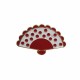 BROCHE ABANICO LUNARES COMB. BLANCO Y ROJO