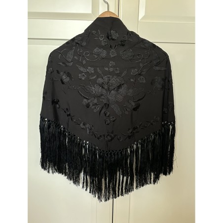 Mantoncillo Soleá negro en negro