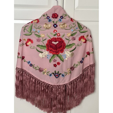 Mantoncillo nude bordado color