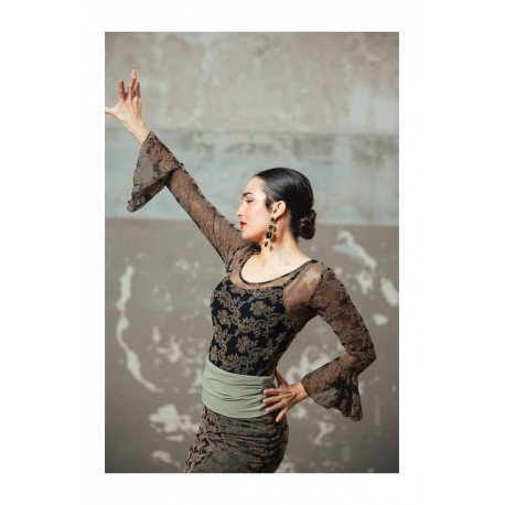 Body Brocado Tul Elástico Estampado Adulto