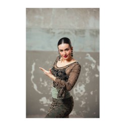 Body Brocado Tul Elástico Estampado Adulto