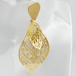 PENDIENTE CALADO HOJA DOBLE