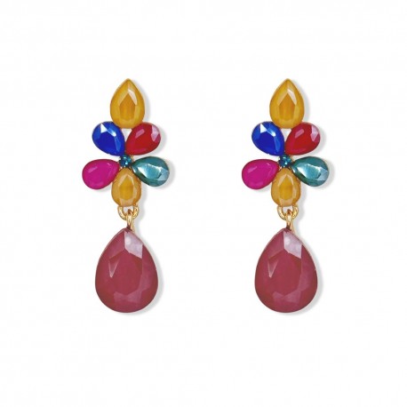 PENDIENTE FLOR COLORES
