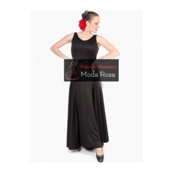 Vestido de Flamenca Liso de Tirantes de Godets
