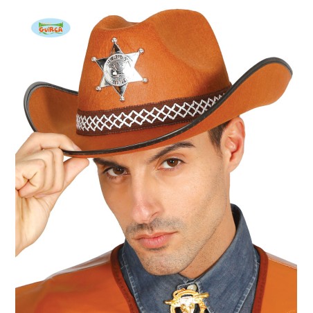 SOMBRERO SHERIF FIELTRO MARRON