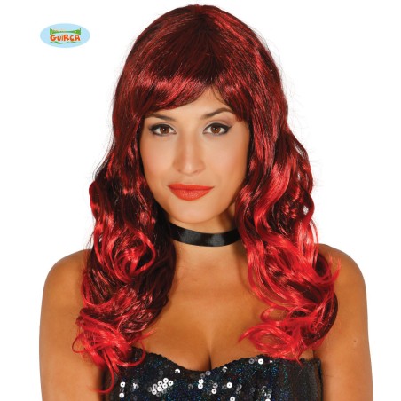 PELUCA RIZOS MECHAS ROJAS (ENVASE CAJA)