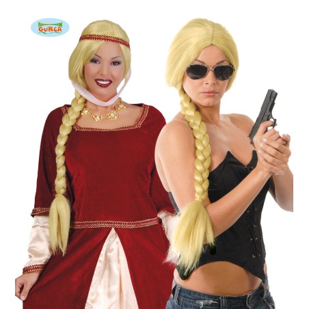 PELUCA TRENZA RUBIA (ENVASE CAJA)