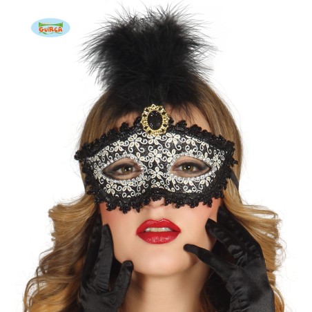 ANTIFAZ NEGRO CON PLUMA