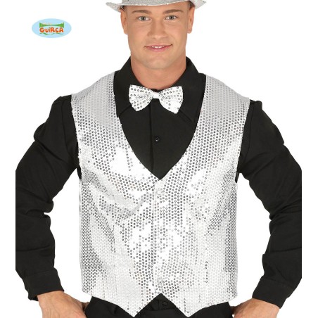 CHALECO LENTEJUELAS PLATA