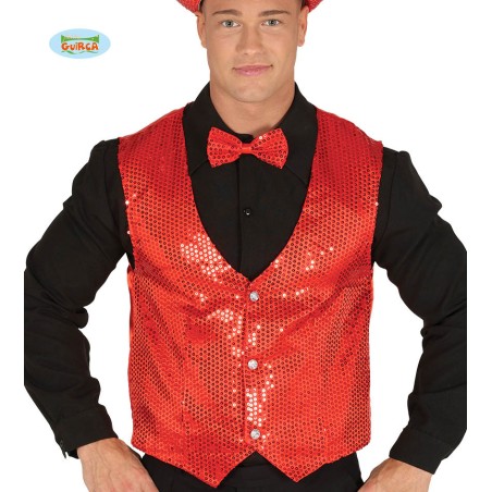 CHALECO LENTEJUELAS ROJO