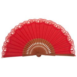 Abanico madera peral puntilla