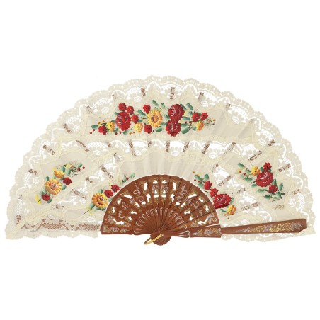 Abanico madera pintado a mano