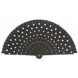 Abanico madera lunares