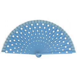 Abanico madera lunares