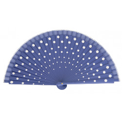 Abanico madera lunares