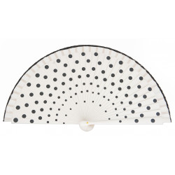 Abanico madera lunares