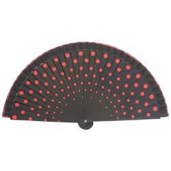 Abanico madera lunares