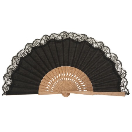 Abanico madera roble puntilla