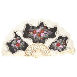 Abanico plástico pericón pintado a mano