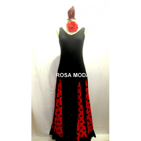 Vestido de Flamenca de Tirantes y Godets