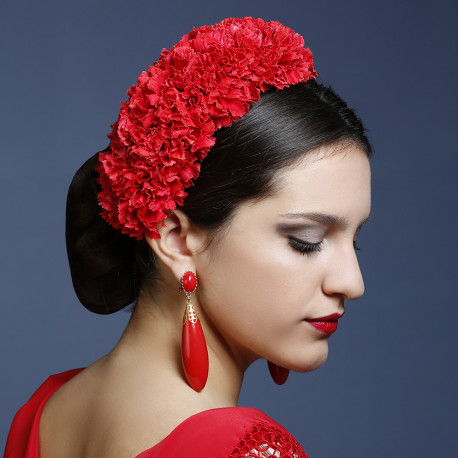 TIARA FLORES FLAMENCA - Trajes de flamencos Moda Rosa
