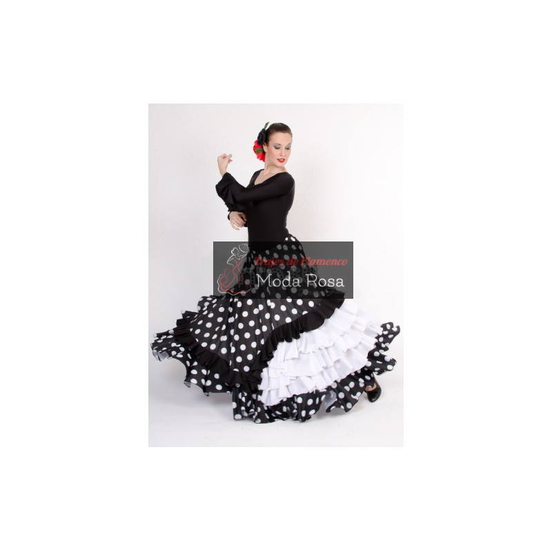 docena Fontanero Rebotar Falda con 5 Volantes - Trajes de flamencos Moda Rosa