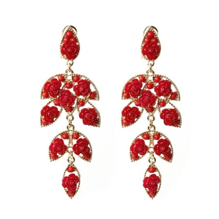 PENDIENTE FLAMENCA ROSAS