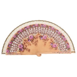 Abanico madera pintado a mano