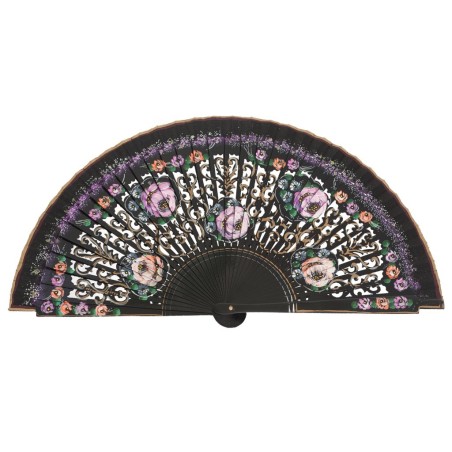 Abanico madera pintado a mano