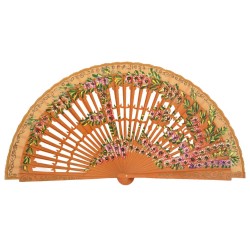 Abanico madera abedul pintado a mano