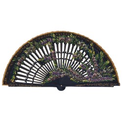 Abanico madera abedul pintado a mano