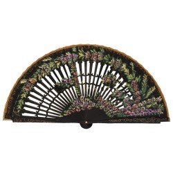 Abanico madera abedul pintado a mano