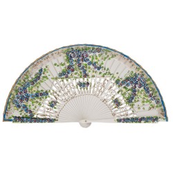 Abanico madera abedul pintado a mano