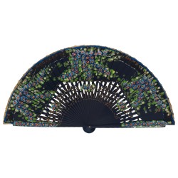 Abanico madera abedul pintado a mano