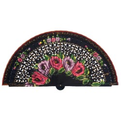 Abanico madera abedul pintado a mano