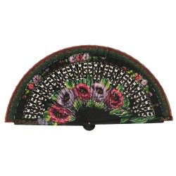 Abanico madera abedul pintado a mano