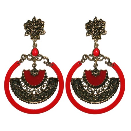 PENDIENTE ARO CON COLGANTE ABANICO