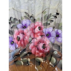 Abanico de Madera con puntilla