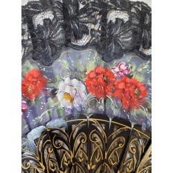 Abanico de Madera con puntilla