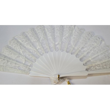 Abanico de Madera con puntilla