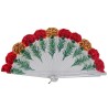 Abanico madera claveles 23CM