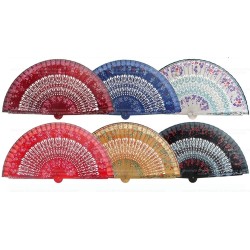 Abanico de madera pintado 23CM